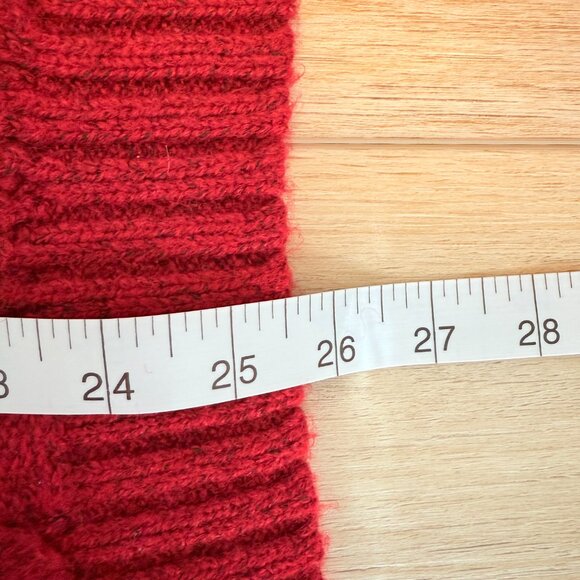 ❤️ Lety & Me Red Cable Knit Cold Shoulder Sweater | Size Medium - Picture 10 of 14
